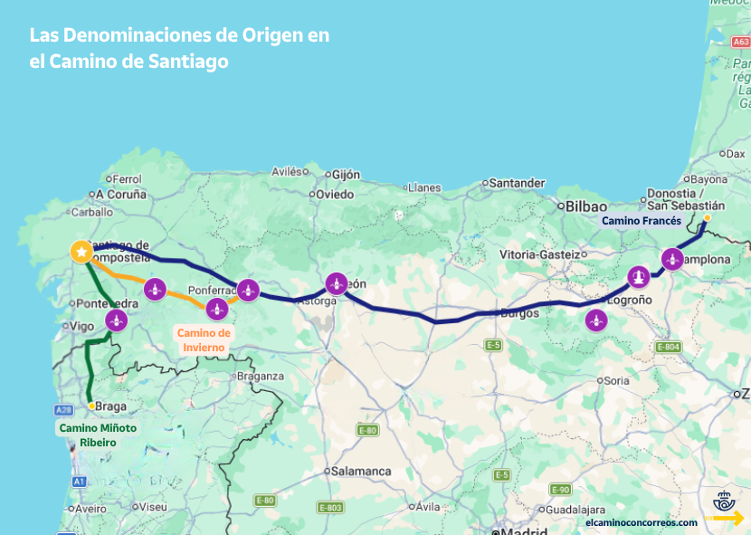 Denominaciones de Origen en Camino de Santiago