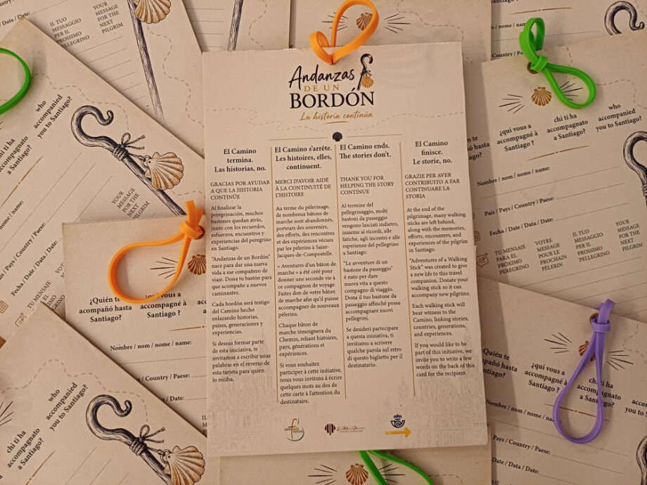 Etiquetas que acompañarán al bordón en su nueva vida