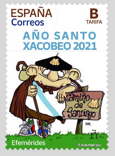 Sello emitido por Correos para conmemorar el Xacobeo 2021-2022