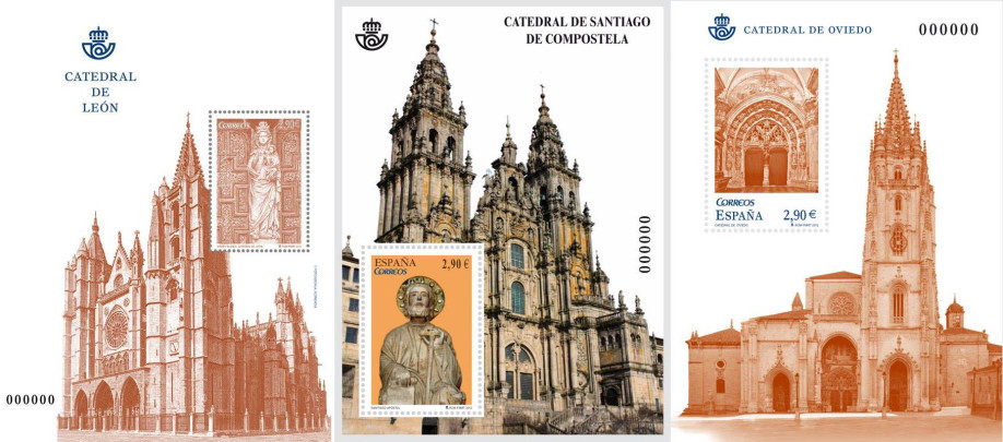 Sellos dedicados a las Catedrales del Camino de Santiago