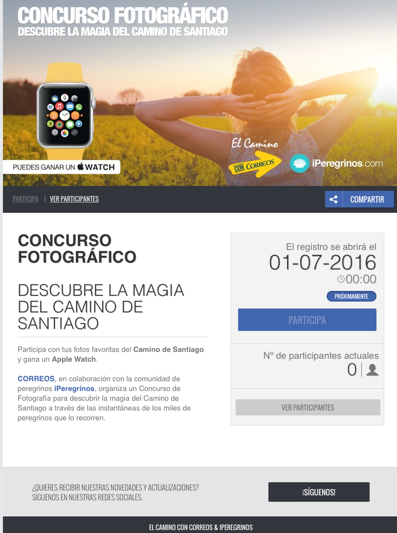 aplicacion para el concurso fotografico descubre la magia del camino