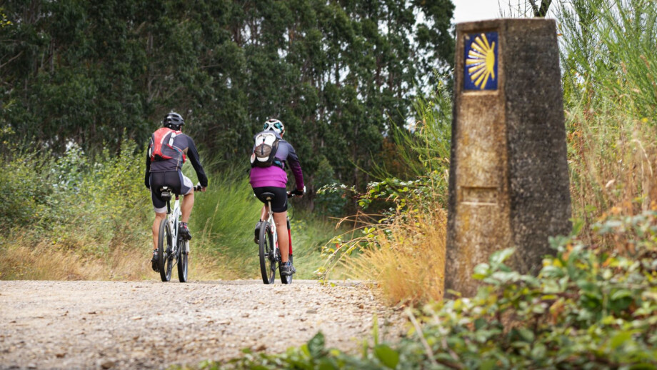 Peregrinos haciendo el Camino en bicicleta