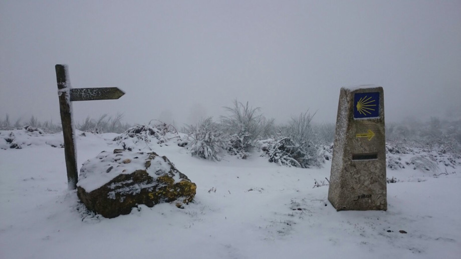 Camino Francés con nieve