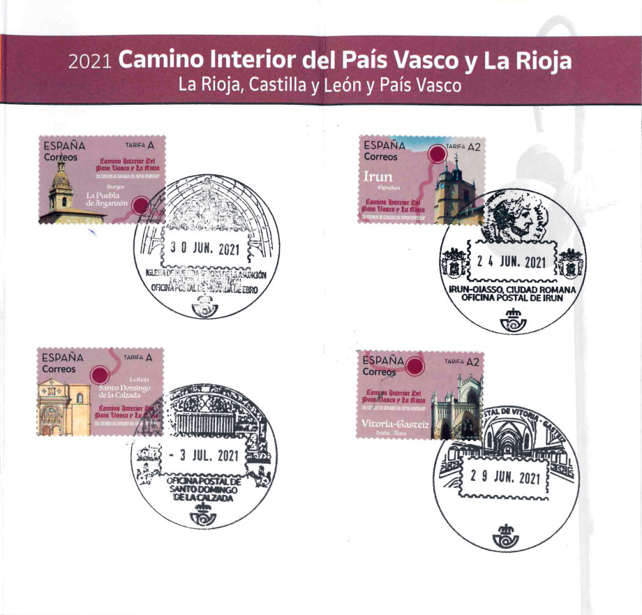 Sellos dedicados al Camino Interior del País Vasco y La Rioja