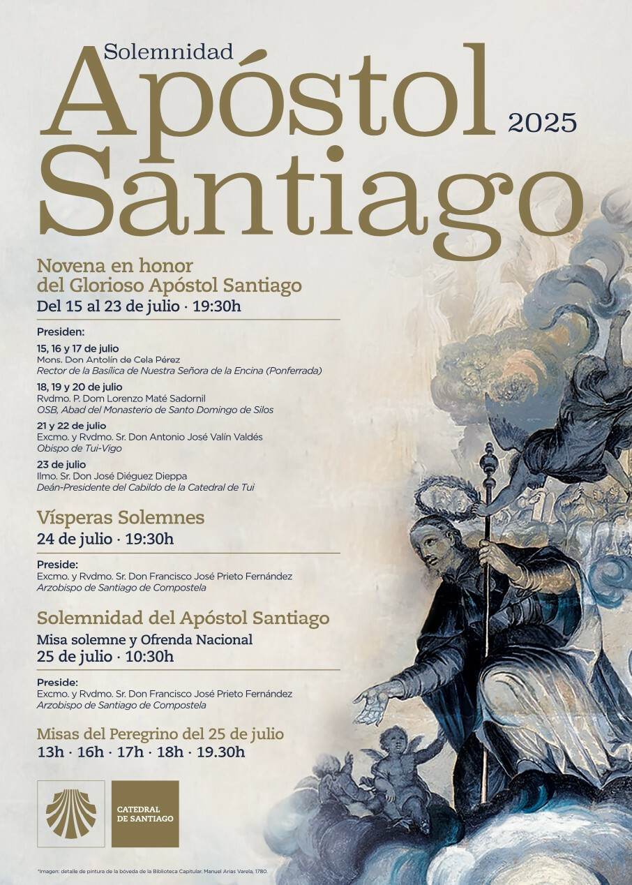 Misas en la Catedral de Santiago el 25 de julio
