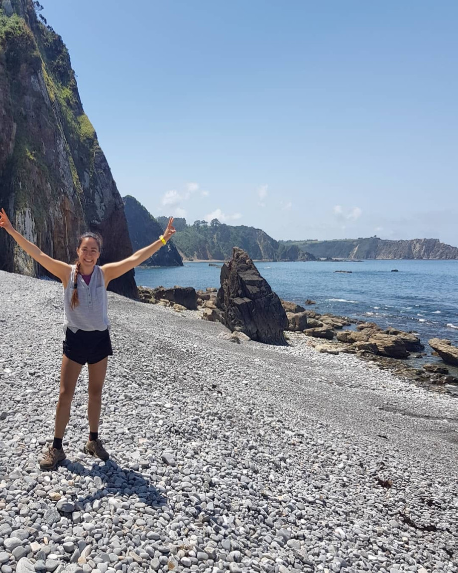 La peregrina Itzel Prado durante su Camino del Norte