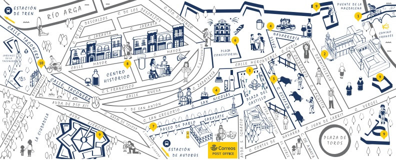 Mapa guía de Pamplona