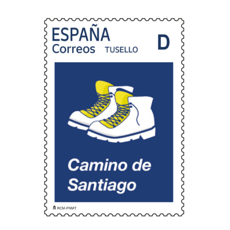 Sello dedicado a las botas del peregrino