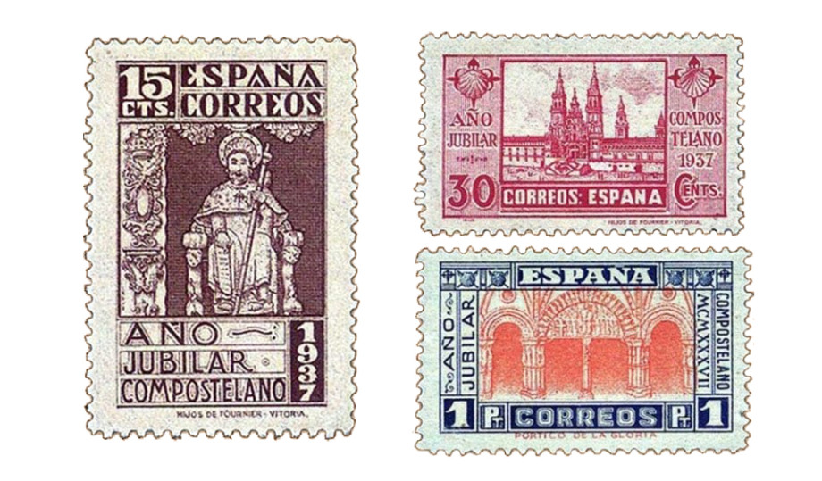 Sellos Dedicados Al Año Santo Compostelano En 1937