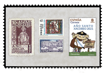 The Compostela Holy Year on stamps