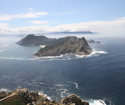 Vistas de las Islas Cíes desde el Camino Portugués por la Costa