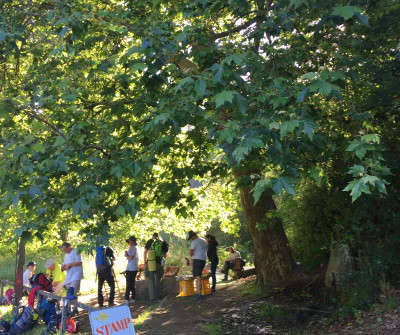 Zona de descanso en Redondela, tercera etapa del Camino Portugués