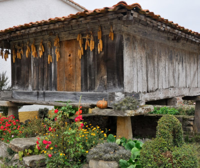 Hórreo en el Camino del Norte a su paso por Asturias
