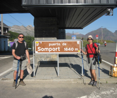 Señalización de Somport, en el Camino Francés