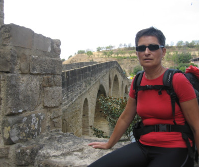 Peregrino en Puente la Reina, Camino Francés