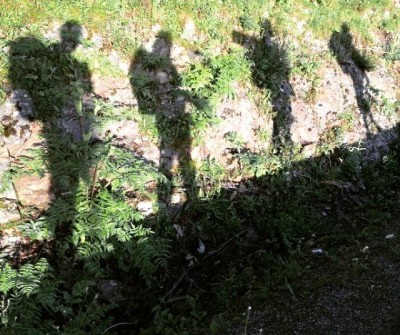 Peregrinos en la etapa O Cebreiro - Triacastela, en el Camino Francés