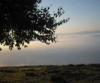 Anochecer en la etapa desde A Fonsagrada a O Cádavo