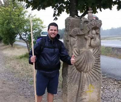 Hito del Camino de Santiago en O Pedrouzo